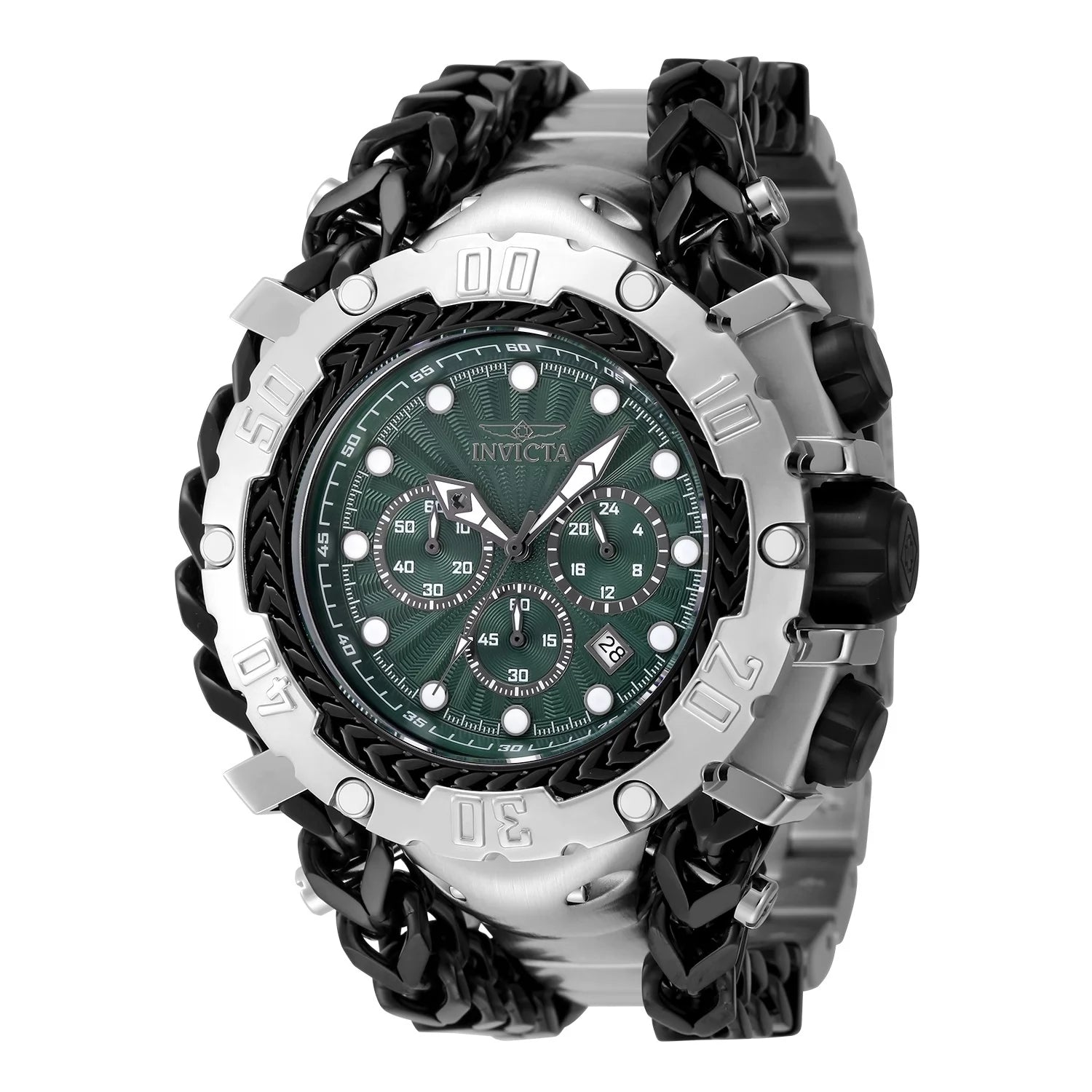 Invicta Men's 48186 Gladiator Quartz 3 Hand Green, Gunmetal Dial Watch