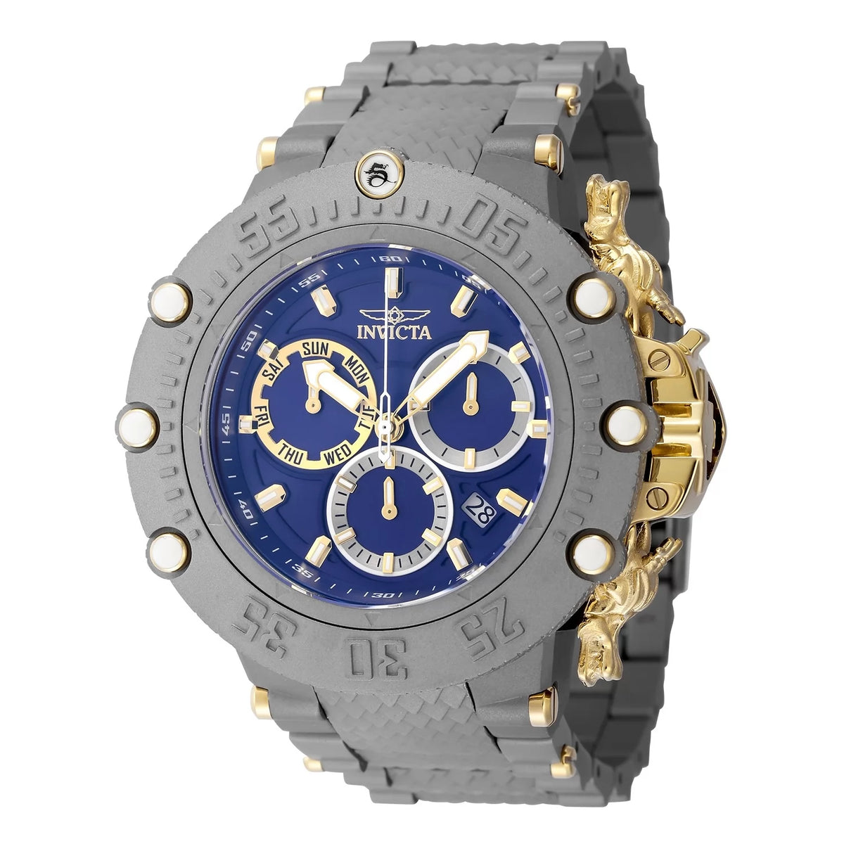 Invicta Men's 48193 Subaqua Quartz Chronograph Titanium, Gold, Blue Dial Watch