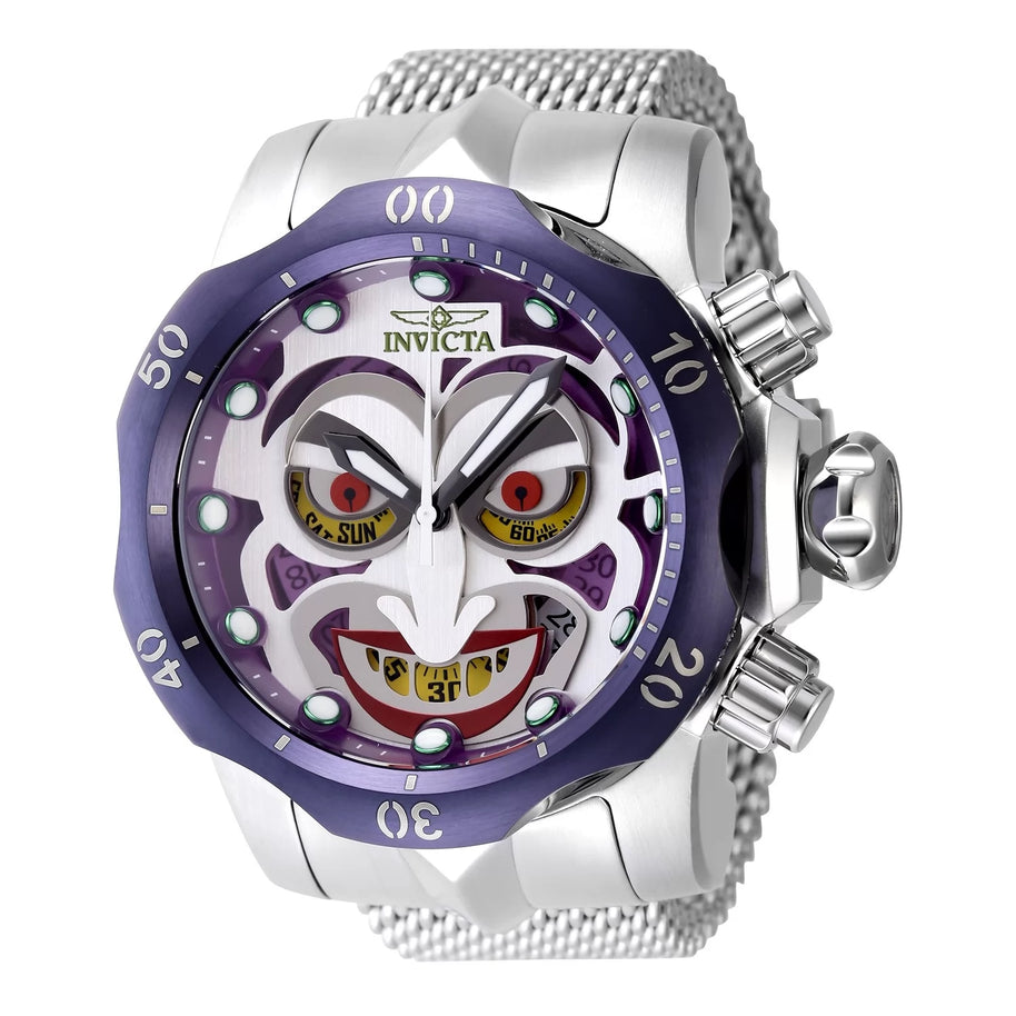 Invicta Men's 48168 Venom Quartz Multifunction Antique Silver, Purple, Green, Red Dial Watch