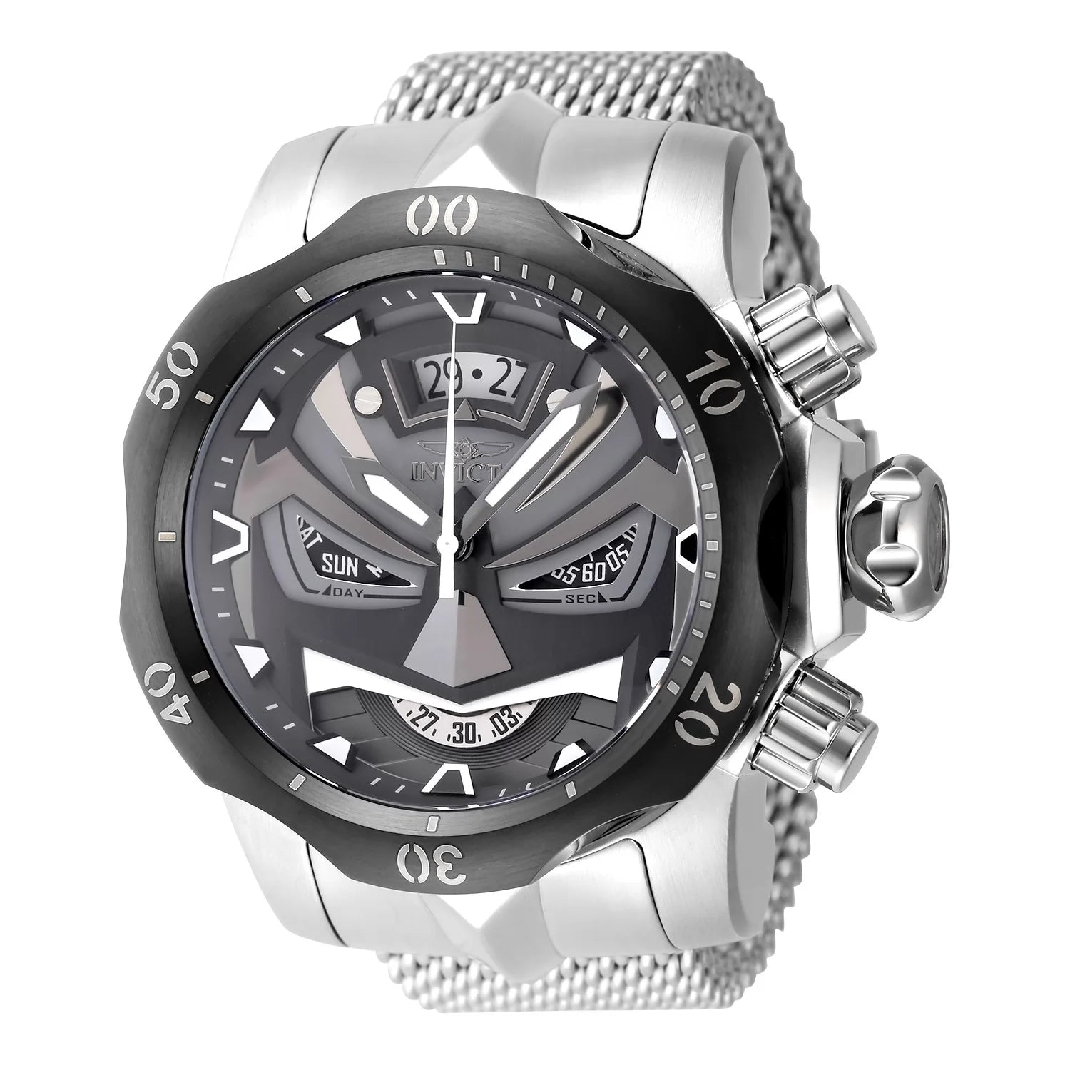 Invicta Men's 48169 Venom Quartz Multifunction Gunmetal, Black Dial Watch