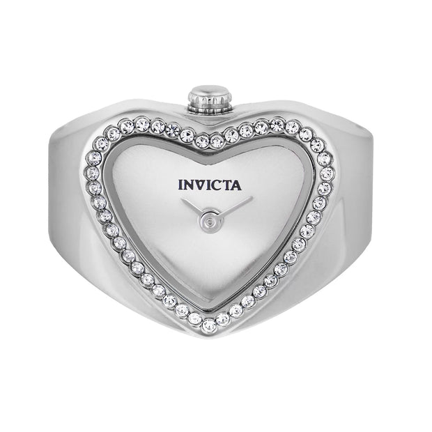 Invicta Women's 49572 Mini Quartz 2 Hand Silver Dial Ring Watch