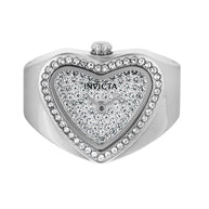 Invicta Women's 49578 Mini Quartz 2 Hand Silver, White Dial Ring Watch