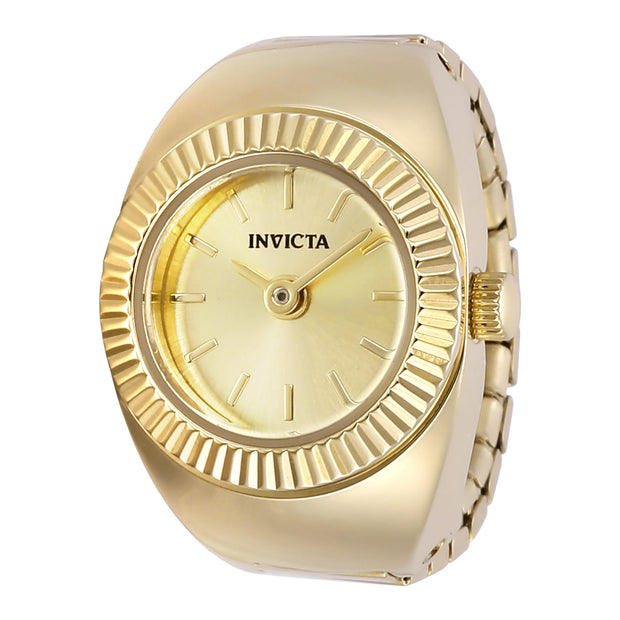 Invicta Women's 48947 Mini Quartz 2 Hand Gold Dial Ring Watch