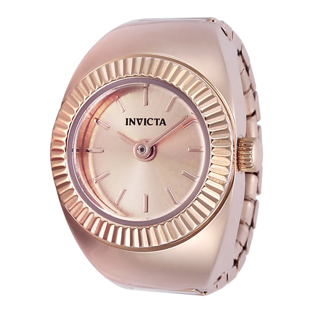 Invicta Women's 48948 Mini Quartz 2 Hand Rose Gold Dial Ring Watch