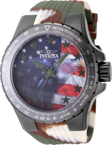 Invicta Men's 48956 Aviator Quartz 3 Hand Red, White, Blue Dial Watch