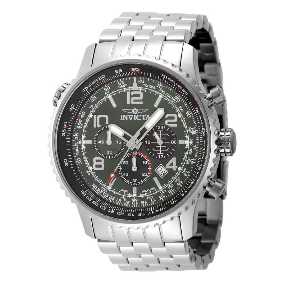 Invicta Men's 49080 Aviator Quartz VR32 Military Green Dial Watch