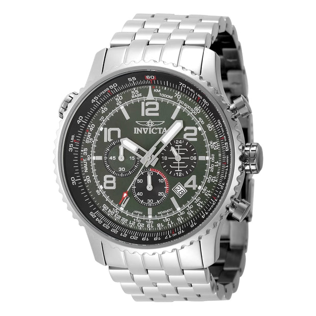 Invicta Men's 49080 Aviator Quartz VR32 Military Green Dial Watch