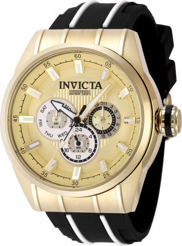 Invicta Men's 49056 Speedway Quartz Chronograph Gold, White Dial Watch