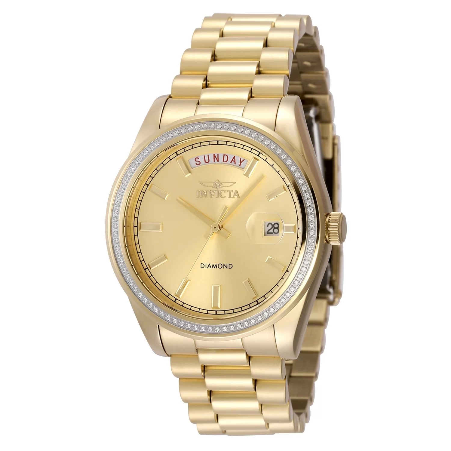Invicta Women's 48764 Elite Diamond Quartz 3 Hand Gold Dial Watch
