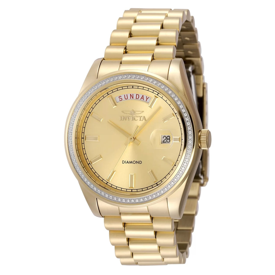 Invicta Women's 48764 Elite Diamond Quartz 3 Hand Gold Dial Watch