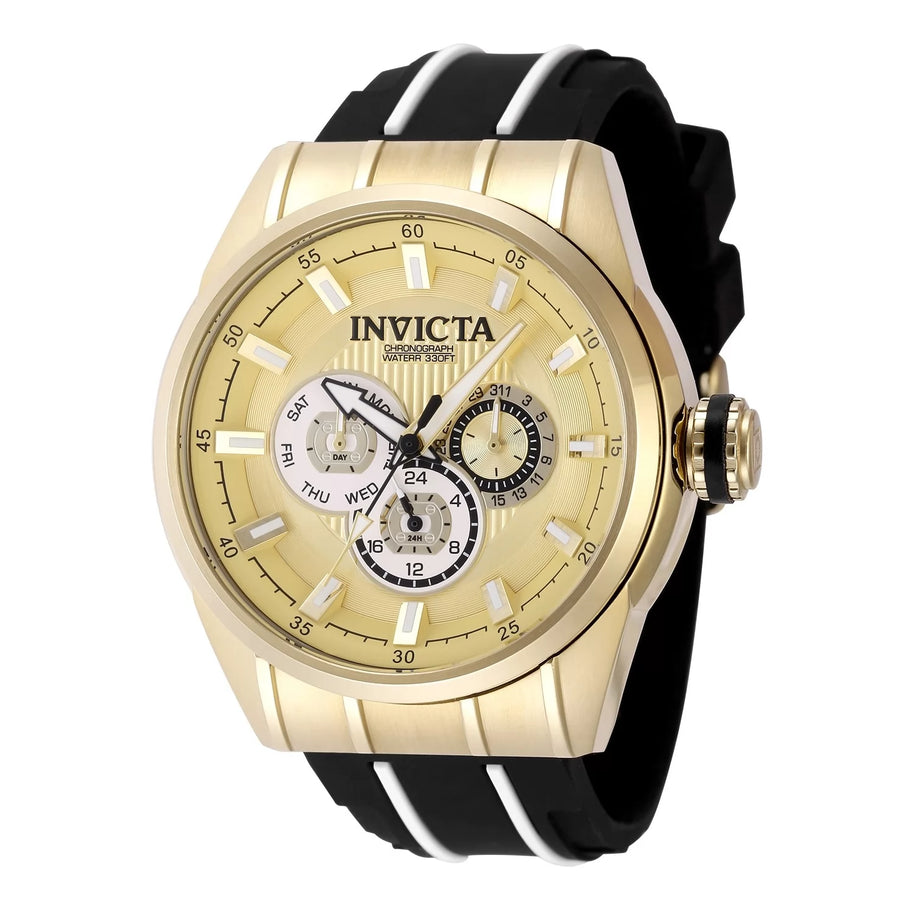 Invicta Men's 49056 Speedway  Quartz Chronograph Gold, White Dial Watch