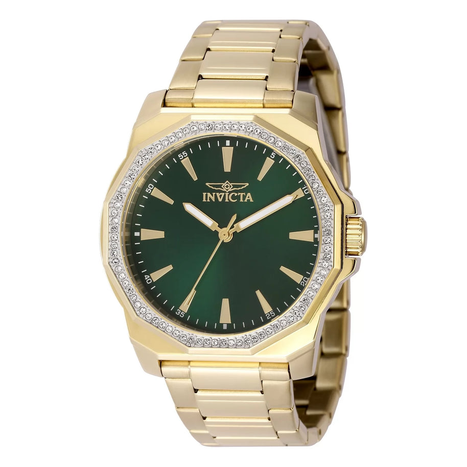 Invicta Men's 49109 Speedway Quartz 3 Hand Green Dial Watch