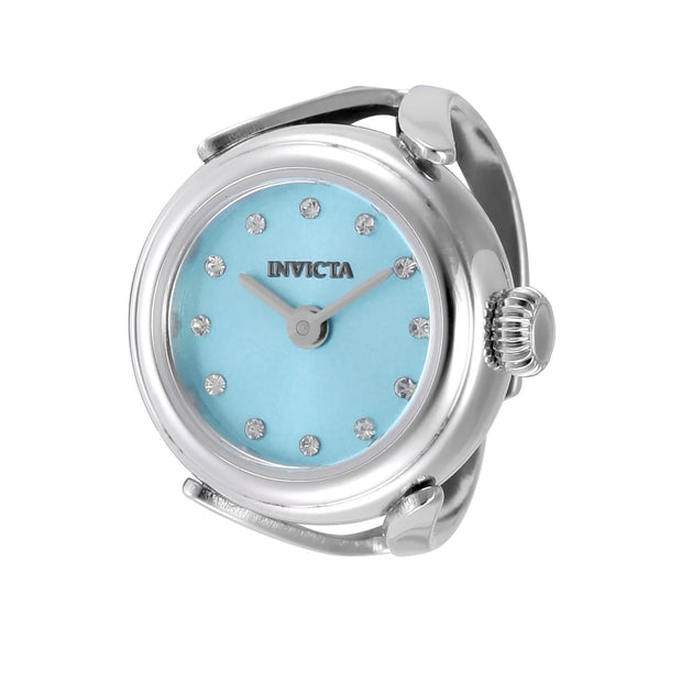 Invicta Men's 49071 Mini Quartz 0 Light Blue Dial Ring Watch