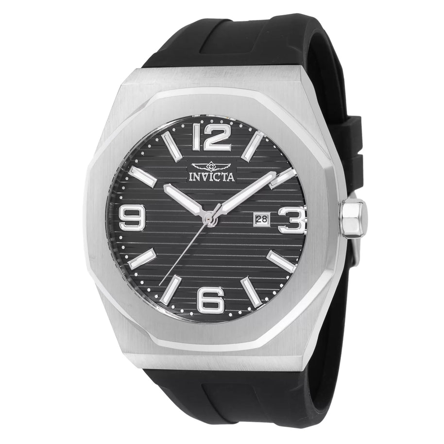 Invicta Men's 45772 Huracan Quartz 3 Hand Black Dial Watch