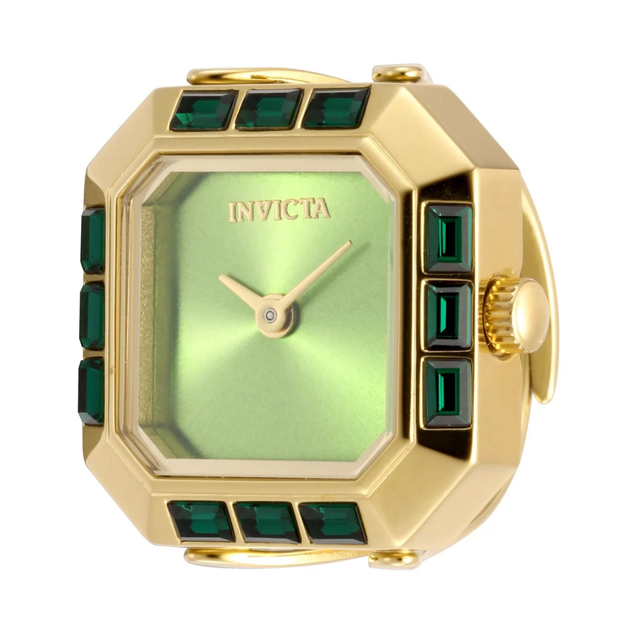 Invicta Women's 49583 Mini Quartz 2 Hand Green Dial Ring Watch