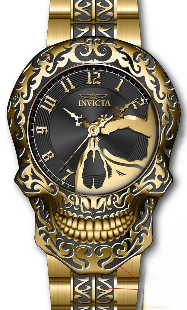 Invicta Men's 35109 Artist Automatic 3 Hand Black, Gold Dial Watch