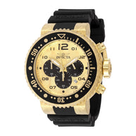 Invicta Men's 48618 Pro Diver Quartz Chronograph Gold, Black Dial Watch