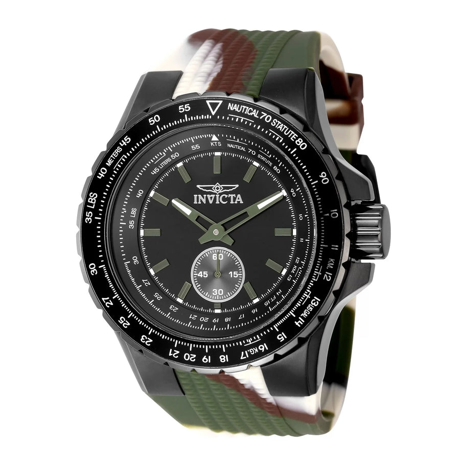 Invicta Men's 49320 Aviator  Quartz Multifunction Black Dial Watch