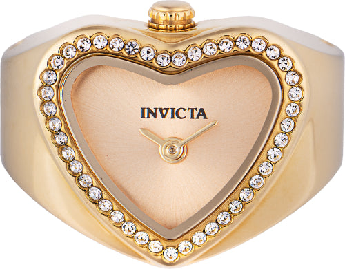 Invicta Women's 49574 Mini Quartz 2 Hand Gold Dial Ring Watch