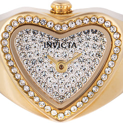 Invicta Women's 49577 Mini Quartz 2 Hand Silver, White Dial Ring Watch