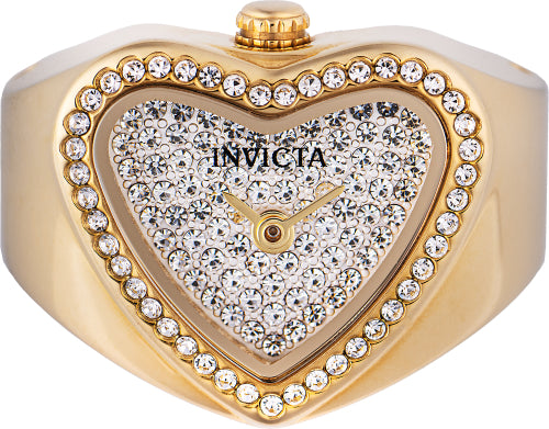 Invicta Women's 49577 Mini Quartz 2 Hand Silver, White Dial Ring Watch
