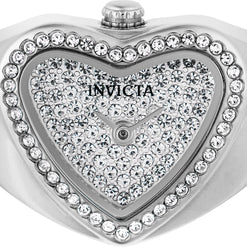 Invicta Women's 49578 Mini Quartz 2 Hand Silver, White Dial Ring Watch