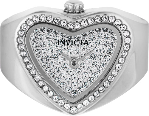 Invicta Women's 49578 Mini Quartz 2 Hand Silver, White Dial Ring Watch