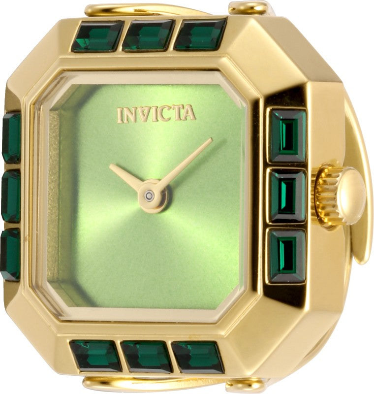 Invicta Women's 49583 Mini Quartz 2 Hand Green Dial Ring Watch
