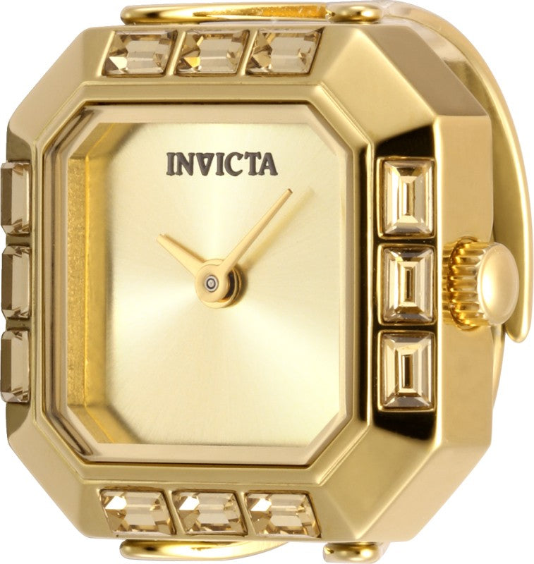 Invicta Women's 49585 Mini Quartz Gold Dial Ring Watch
