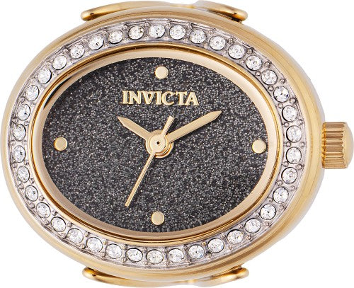 Invicta Women's 49601 Mini Quartz 2 Hand Black Dial Ring Watch