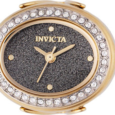 Invicta Women's 49601 Mini Quartz 2 Hand Black Dial Ring Watch