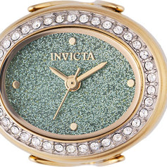 Invicta Women's 49602 Mini Quartz 2 Hand Green Dial Ring Watch
