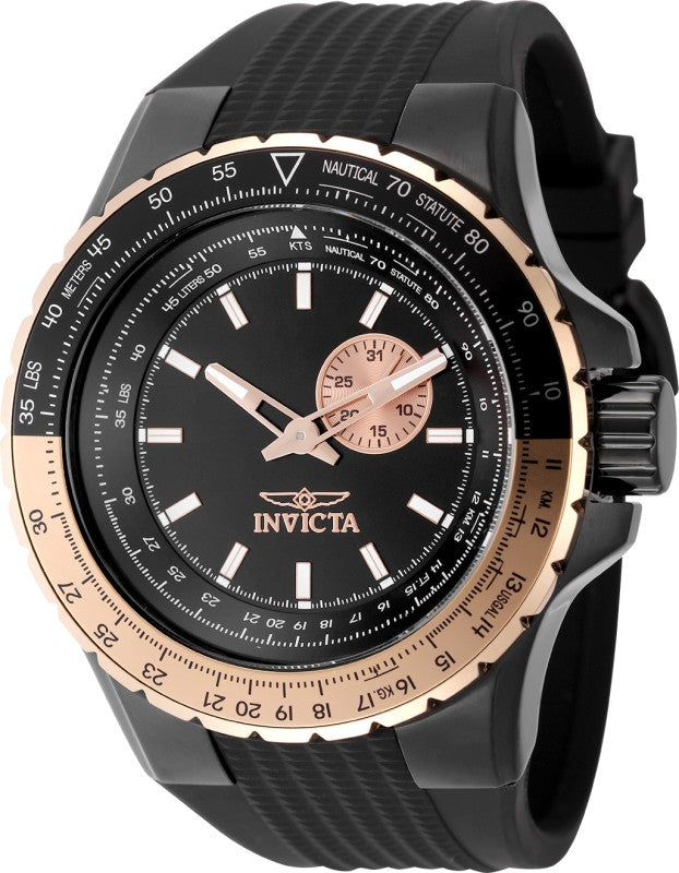 Invicta Men's 49725 Aviator Quartz VD72 Black Dial Watch