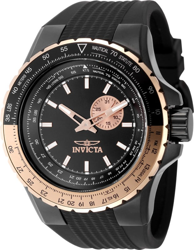Invicta Men's 49725 Aviator Quartz VD72 Black Dial Watch