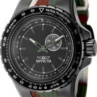 Invicta Men's 49730 Aviator Quartz VD72 Black Dial Watch