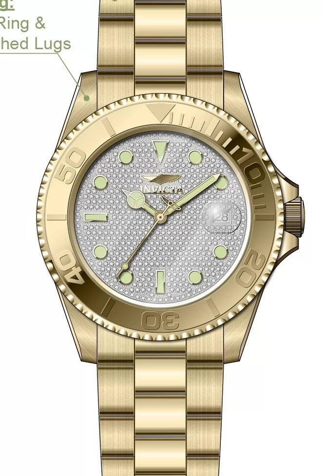 Invicta Men's 50284 Pro Diver Mechanical NH35 Silver Dial Watch