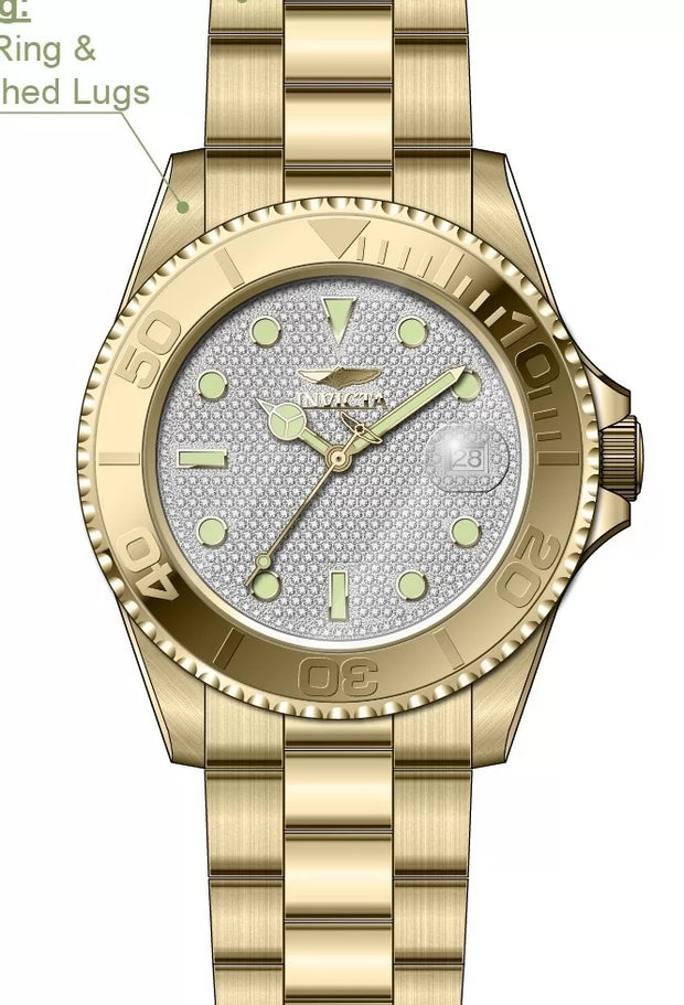Invicta Men's 50284 Pro Diver Mechanical NH35 Silver Dial Watch