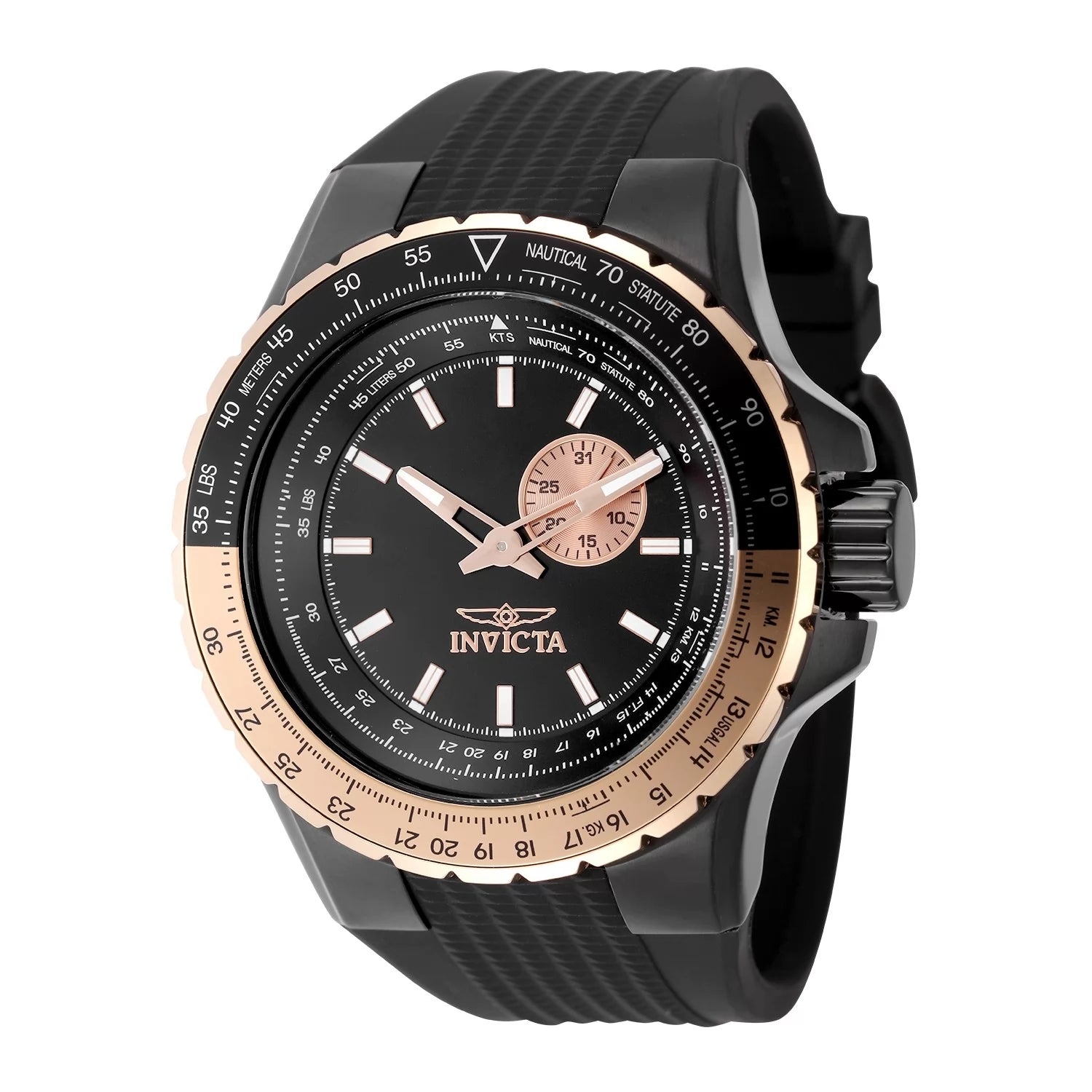 Invicta Men's 49725 Aviator Quartz VD72 Black Dial Watch