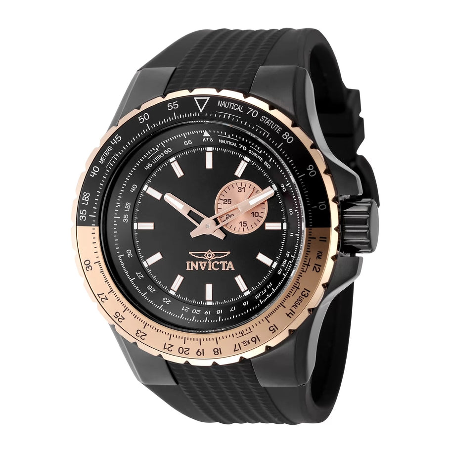Invicta Men's 49725 Aviator Quartz VD72 Black Dial Watch