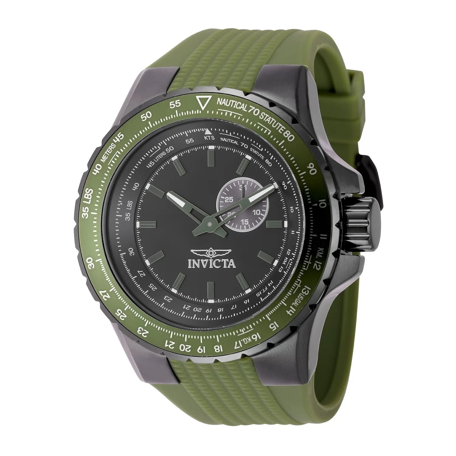Invicta Men's 49729 Aviator Quartz VD72 Black Dial Watch
