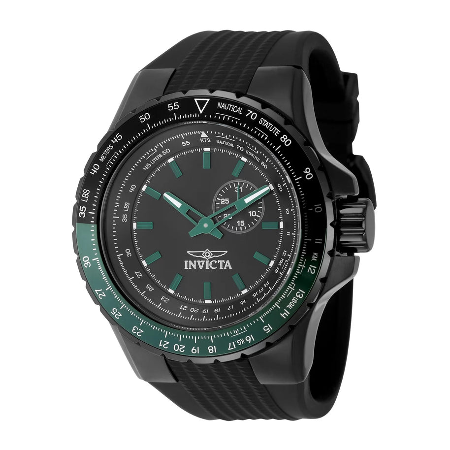 Invicta Men's 49731 Aviator Quartz VD72 Black Dial Watch