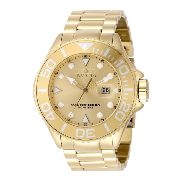 Invicta Men's 48613 Grand Diver Quartz 3 Hand Gold Dial Watch