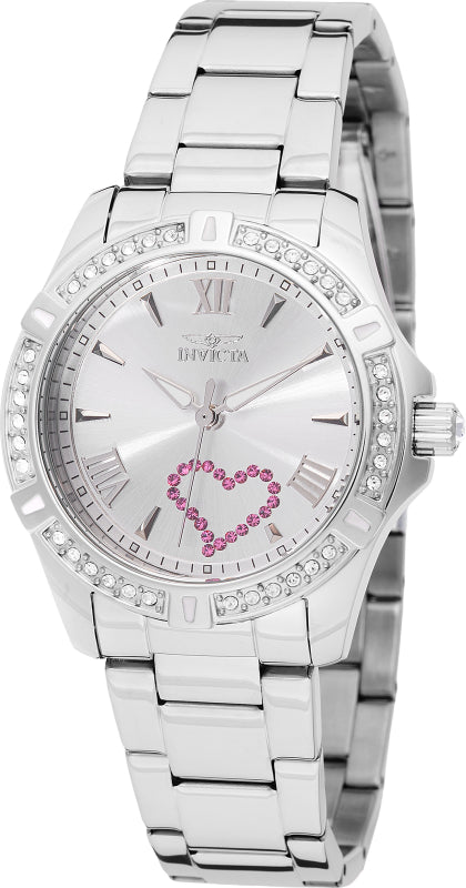 Invicta Women's 49842 Angel Quartz 3 Hand Silver Dial Watch