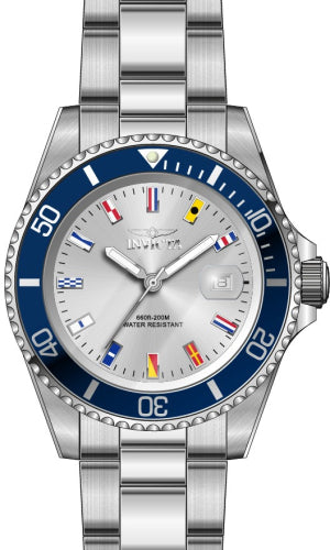 Invicta Men's 49885 Pro Diver Quartz 3 Hand Silver Dial Watch