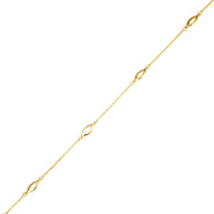 14K Yellow Gold Oval Link Anklet