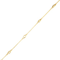 14K Yellow Gold Oval Link Eternity Bracelet 7