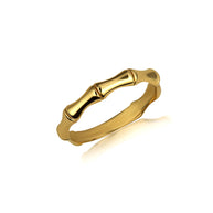 Gold Stackable Bamboo Band Ring (Available in Yellow/Rose/White Gold)