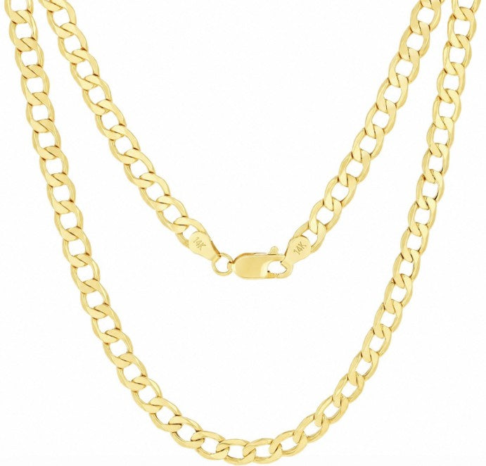 14K Yellow Gold Curb Cuban Chain