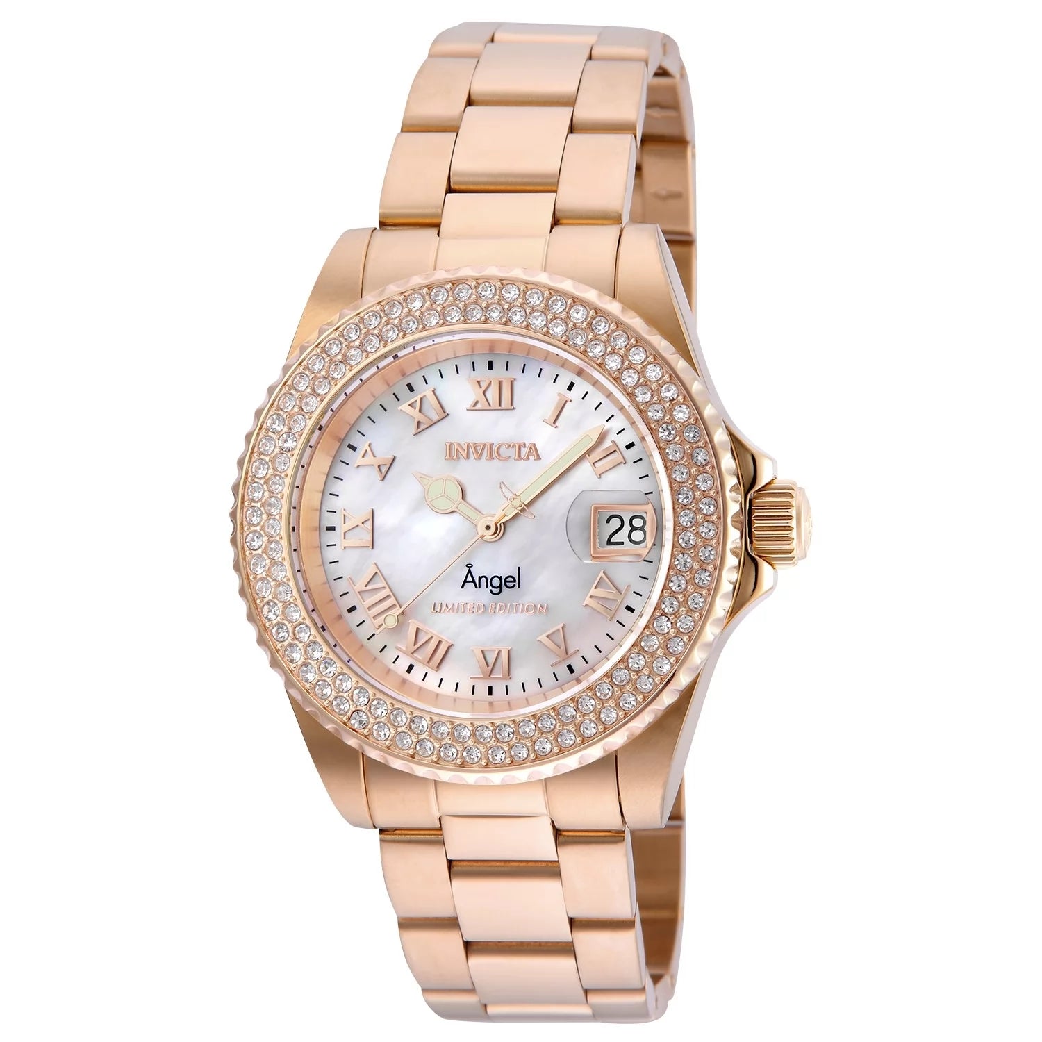 Invicta Women's 24615 Angel Quartz 3 Hand White Dial Watch
