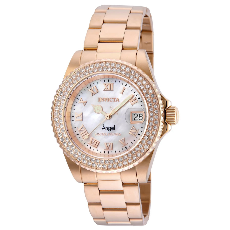 Invicta Women's 24615 Angel Quartz 3 Hand White Dial Watch